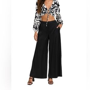 Caroline Constas Elegant Black Women's Wide Leg Pants